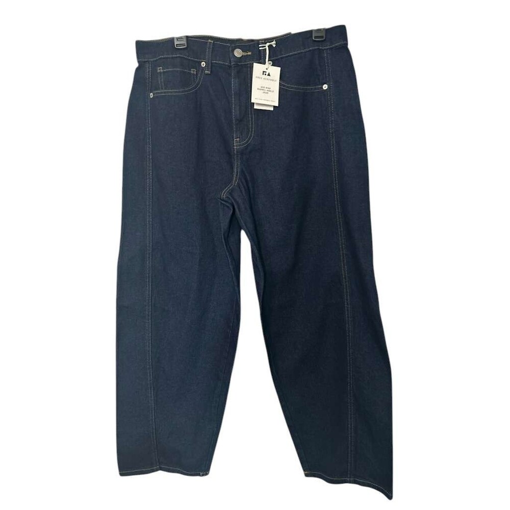 Free Assembly Barrel Ankle Jeans Women Size 8 Dark Mid Rise New